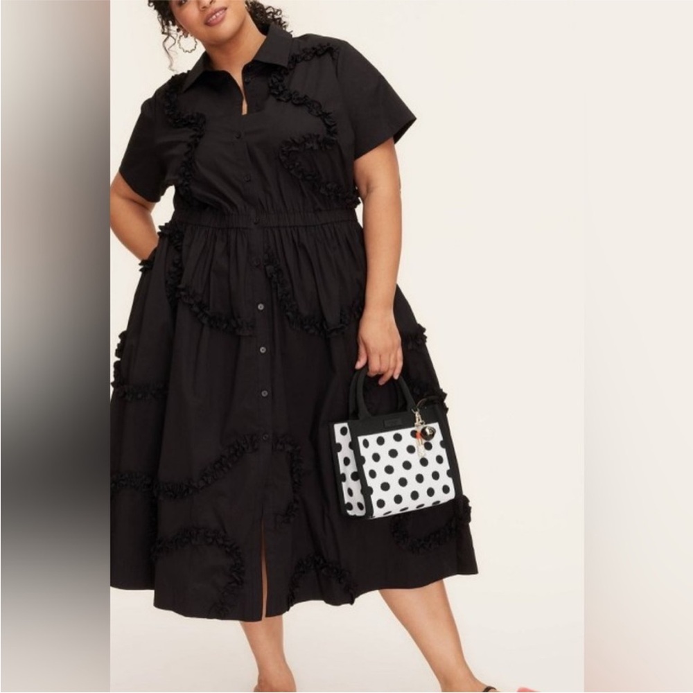 NWT Kate Spade x Target Black and White Polka Dot Tote Bag - Picture 6 of 8